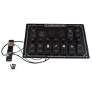 Red LED 10 Gang 12V/24V with Rocker Switch Panel Waterproof for Marine Boat