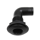 1'' Black Polypropylene Thru Hull Fitting Hose 90 Degree For Marine Boat