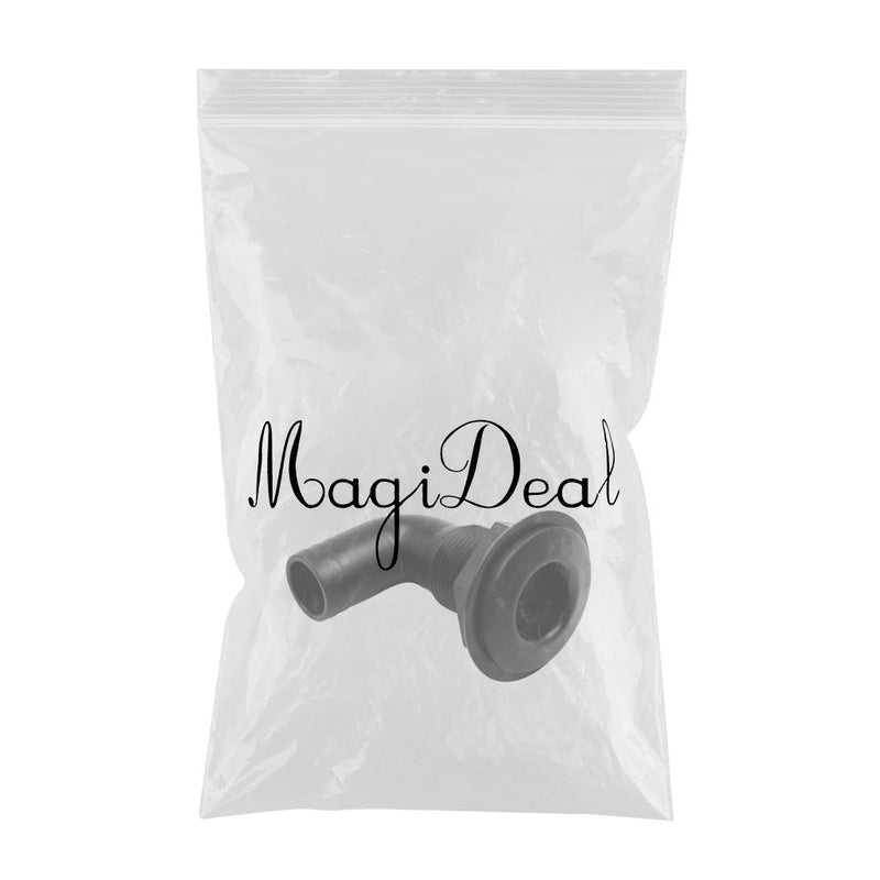 1'' Black Polypropylene Thru Hull Fitting Hose 90 Degree For Marine Boat