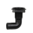1'' Black Polypropylene Thru Hull Fitting Hose 90 Degree For Marine Boat