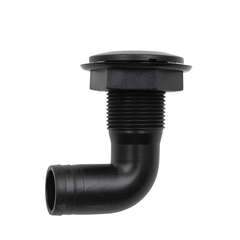 1'' Black Polypropylene Thru Hull Fitting Hose 90 Degree For Marine Boat