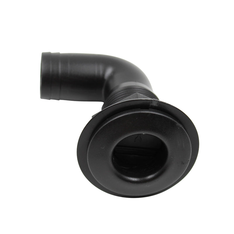 1'' Black Polypropylene Thru Hull Fitting Hose 90 Degree For Marine Boat