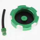 Gas Fuel Cap Billet Aluminum & Vent Hose for Kawasaki KFX 450R 2008-2017 Green
