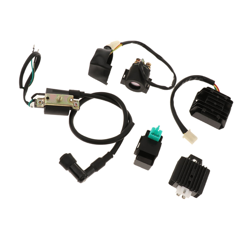 1 Set CDI Box Ignition Coil Solenoid Relay for 50cc 70cc 90cc 110cc ATV Dirt Bike