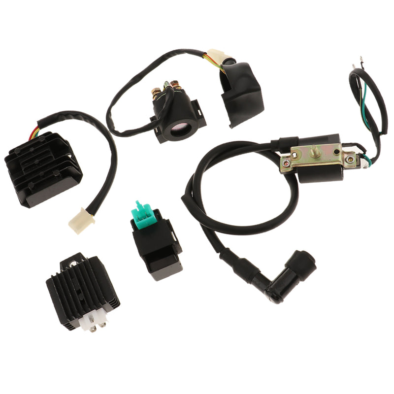 1 Set CDI Box Ignition Coil Solenoid Relay for 50cc 70cc 90cc 110cc ATV Dirt Bike
