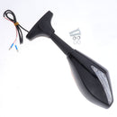 2X Motorcycle LED Turn Signal Light Blinker Indicator Side Marker Integrated Black Racing Side Rear View Mirror for Suzuki