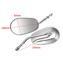 2 Pieces High Quality Alloy 8mm Motorbike Chrome Rearview Mirrors Universal for Motorcycles
