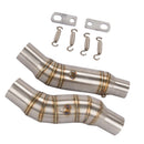 2x Stainless Steel 51mm Exhaust Muffler Middle Link Pipe for Kawasaki Z-1000 2010-2016