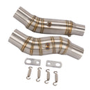 2x Stainless Steel 51mm Exhaust Muffler Middle Link Pipe for Kawasaki Z-1000 2010-2016