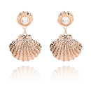 Elegant Shell Pearl Ear Drop Zinc Alloy Trendy Style Earring For Women