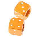 2 pcs Orange Dice Tire air Valve Stem Caps Car Truck Bike ATV Wheel Rims