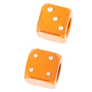 2 pcs Orange Dice Tire air Valve Stem Caps Car Truck Bike ATV Wheel Rims