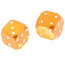 2 pcs Orange Dice Tire air Valve Stem Caps Car Truck Bike ATV Wheel Rims