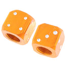 2 pcs Orange Dice Tire air Valve Stem Caps Car Truck Bike ATV Wheel Rims