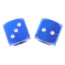 2 pcs Blue Dice Tire air Valve Stem Caps Car Truck Bike ATV Wheel Rims