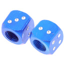 2 pcs Blue Dice Tire air Valve Stem Caps Car Truck Bike ATV Wheel Rims