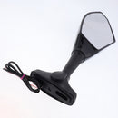 2x Universal Heavy Duty Racing Side Rear View Mirrors Adjustable Mirrors with LED Lights for Motorbikes ATV Cafe Racer, Black