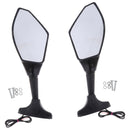 2x Universal Heavy Duty Racing Side Rear View Mirrors Adjustable Mirrors with LED Lights for Motorbikes ATV Cafe Racer, Black