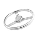 Stainless Steel Boat Steering Wheel - 5.3 inch 9 Spoke Marine Boat Steering Wheel 15 Degree