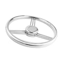 Stainless Steel Boat Steering Wheel - 5.3 inch 9 Spoke Marine Boat Steering Wheel 15 Degree