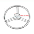 Stainless Steel Boat Steering Wheel - 5.3 inch 9 Spoke Marine Boat Steering Wheel 15 Degree