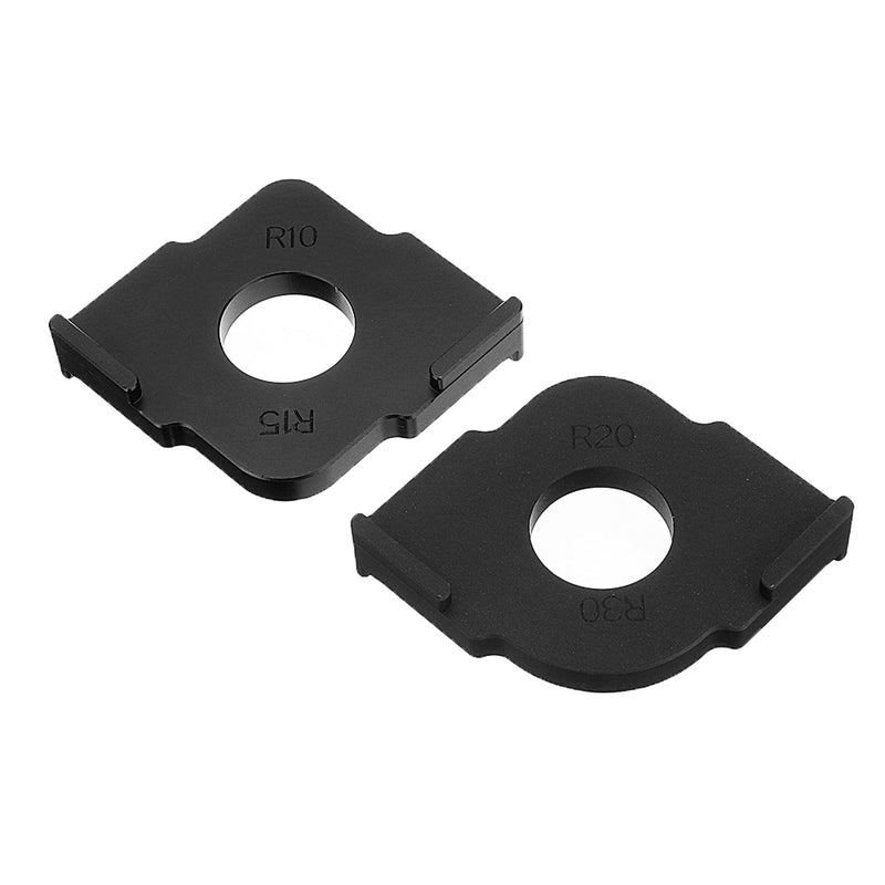2pcs Black Aluminum Alloy Wood Panel Radius Quick-Jig Router Table Bits Jig Corner Templates Kit Woodworking Tool