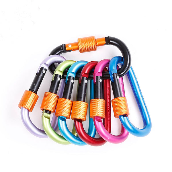 Aluminum Alloy Tension 50KG D-Type Hook Carabiner Buckle Outdoor Climbing Mountaineering Lock
