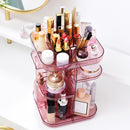 Adjustable 360 Rotating Makeup Jewelry Box Square Storage Rack Organizer Stand Display