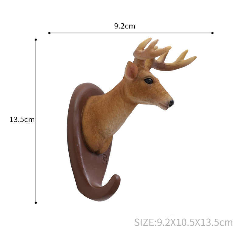 Honana DX-N1 Animal Head Hook Resin Craft 3D Animal Mural Wall Decorative Ornament Hanger