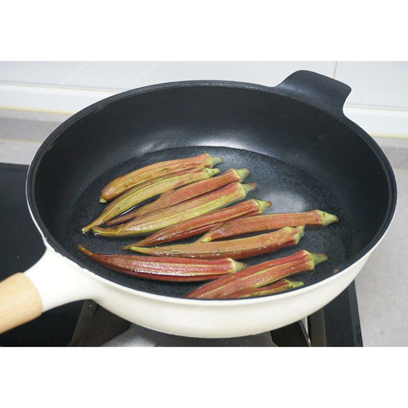 Egrow 100 Pcs/Pack Okra Seeds Red Okra Bonsai Healthy Chinese Vegetable Herbal Non-GMO for Home Garden