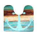 3Pcs Retro Old Style Anchor Non-Slip Bathroom Carpet Toilet Seat Cover Bath Mat Creative Set
