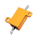 30pcs RX24 10W 2R 2RJ Metal Aluminum Case High Power Resistor Golden Metal Shell Case Heatsink Resistance Resistor