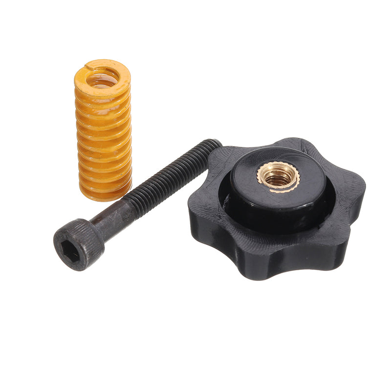 4Pcs M5 Heated Bed Leveling Screw + M5 Nuts +  8*25mm Yellow Spring for 3D Printer Part Hotbed