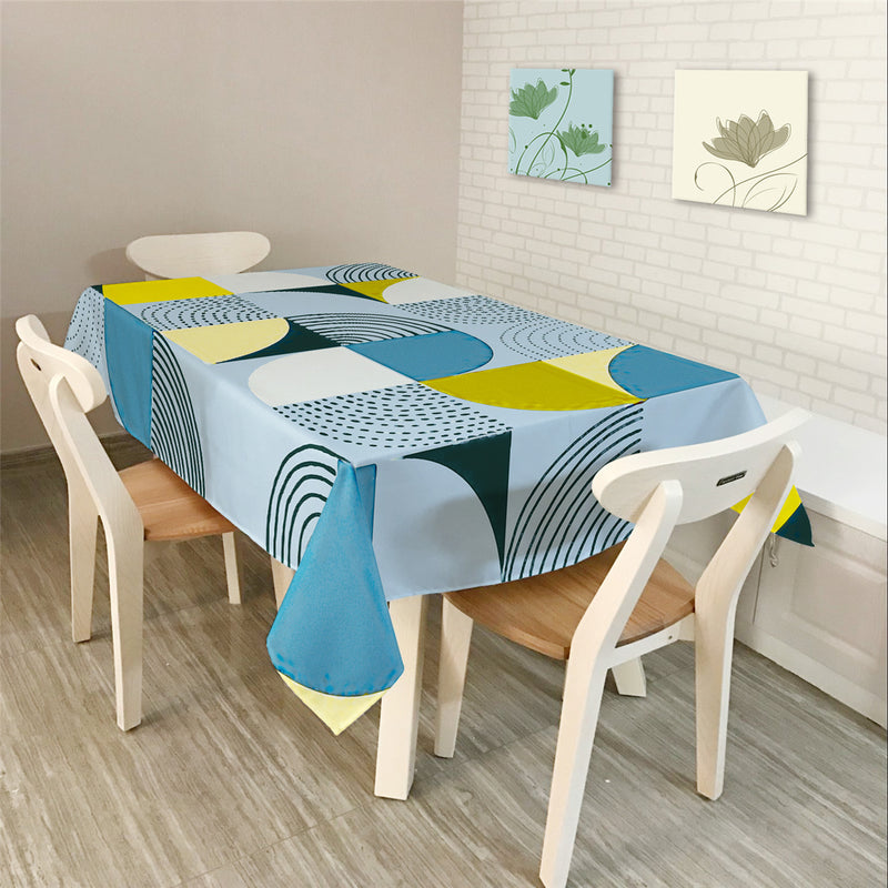 Modern Simple Rectangle Polyester Tablecloth Colorful Triangle Geometry