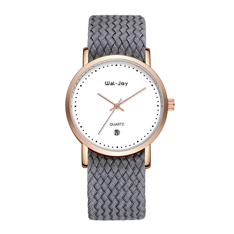 Wal-Joy WJ9007 Student Watch Simple Date Display Nylon Strap Female Quartz Wrist Watch
