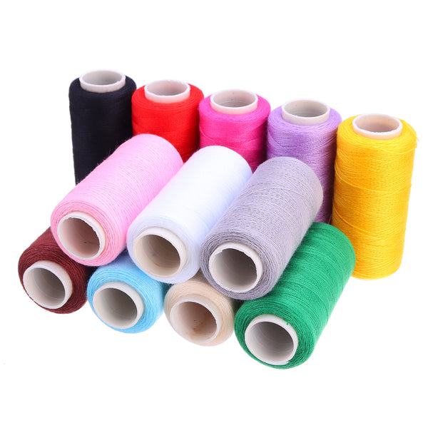 400M Spools 12 Colors Cotton Sewing Machine Thread Reel Cord String Tools