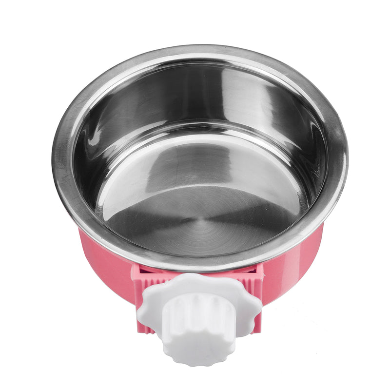 5cm Stainless Steel Hang-on Bowl For Pet Dog Cat Crate Cage Outdoor Food Dish Food Water Bowl