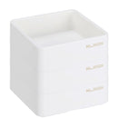 NUSIGN NS028 Stackable Combination Small 3 Layers Square Trays ABS Paperclip Holder Storage Tray Desktop Organizer