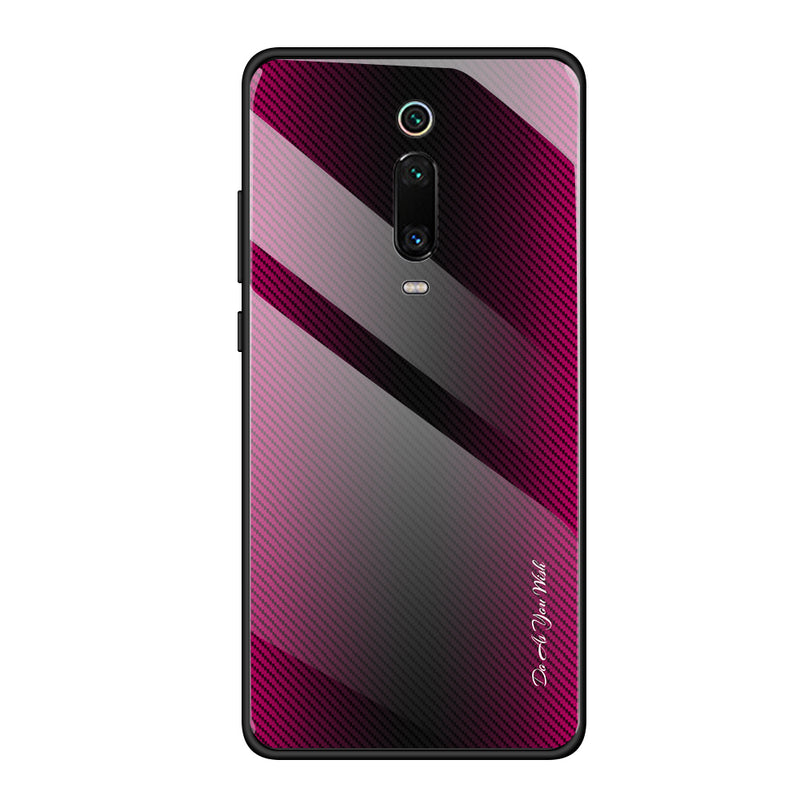 Bakeey Gradient Striped Shockproof Tempered Glass&Soft TPU Protective Case For Xiaomi Mi 9T / Xiaomi Mi9T Pro / Redmi K20 / Redmi K20 PRO
