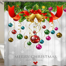 Merry Christmas Bell Waterproof Bathroom Shower Curtain Bath Mats Toilet Cover