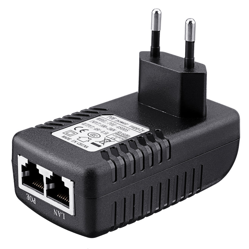 EU Plug CCTV Security 48V 0.5A 24W POE Wall Plug POE Injector Ethernet Adapter IP Camera Phone PoE Power Supply