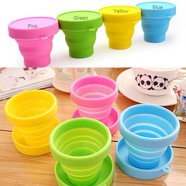 Portable Silicone Retractable Folding Cup Telescopic Collapsible Outdoor Sports Camping Travel Mug