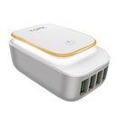 TOPK 4.4A QC3.0 22W LED Light 4 USB Ports Charger EU Adapter for Nokia X6 Xiaomi Mi A2 Pocophone F1