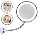 Makeup Mirror LED Light Suction Cup Wall Mirror 360 Rotation Bathroom Flexible Makeup Mirror