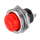 2Pcs 3A 125V Momentary Push Button Switch OFF-ON Horn Red Plastic