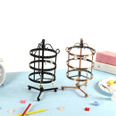 72 Holes 3 Layer Metal Earrings Rotating Display Rack Jewelry Organizer Holder Tools Kit