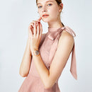 SHENGKE SK K0122 Fritillary Flower Pattern Dial Fashion Women Leather Strap Quartz Watch