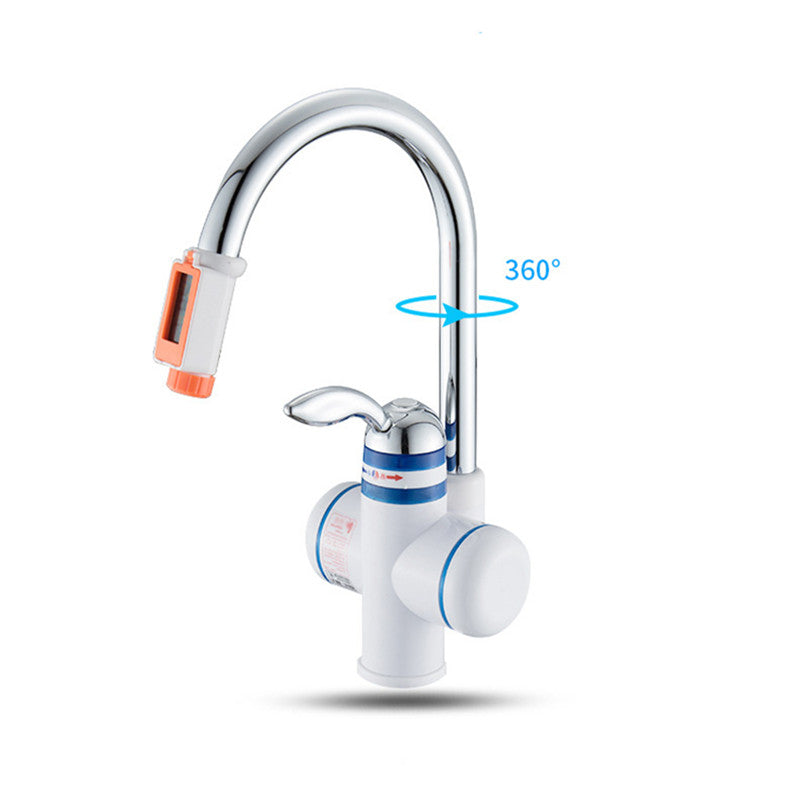 3KW 3 Seconds Instant Electric Shower Water Heater Tankless Electric Faucet Bathoom Kitchen Tap Water Heater with Earth Leakage Protection Plug Digital Display