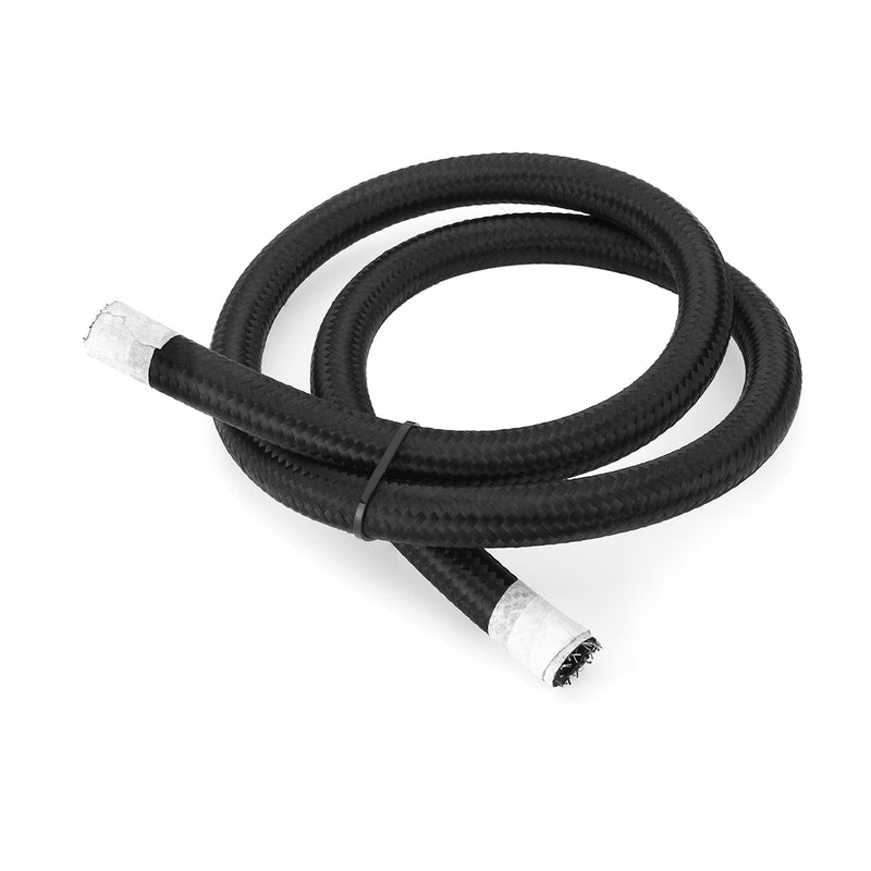 Black AN8 -8 AN Stainless Steel Braided Brake Gas/Oil/Fuel Line Hose 1 Meter