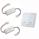 2pcs KTNNKG Wireless Light Switch Kit + KTNNKG 433MHz Universal Wireless Remote Control 86 Wall Panel RF Transmitter With 2 Buttons